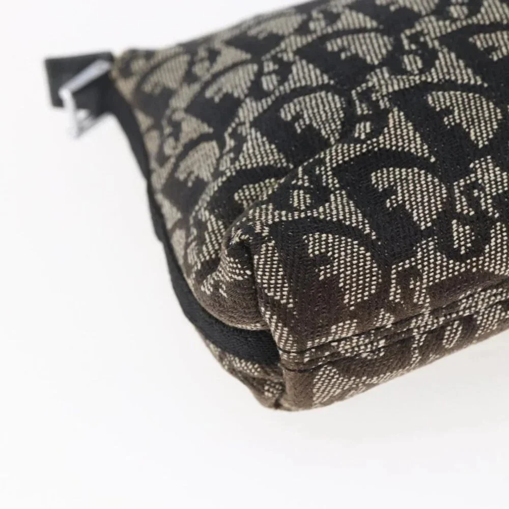 Christian Dior Trotter Canvas Pouch Brown Silver Auth bs29749 - Picture 3 of 16